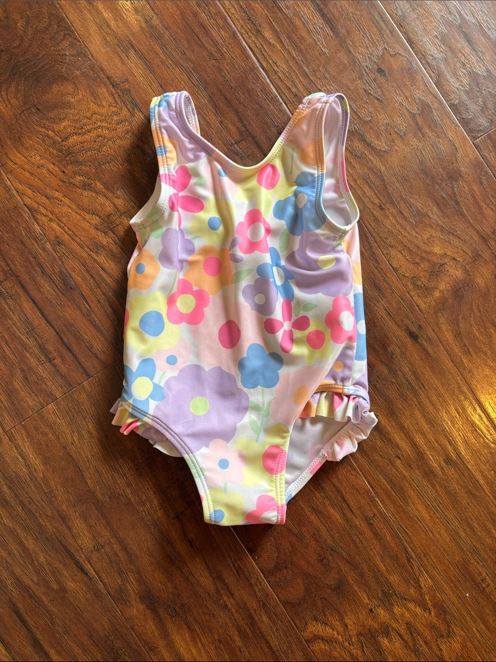 Colorful Floral Kids One-Piece Swimsuit